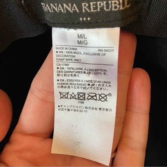 Banana Republic | Black Wool Fedora Hat Size Medium/Large - Picture 3 of 7